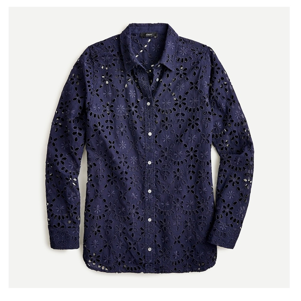 J Crew Button-up shirt in embroidered eyelet